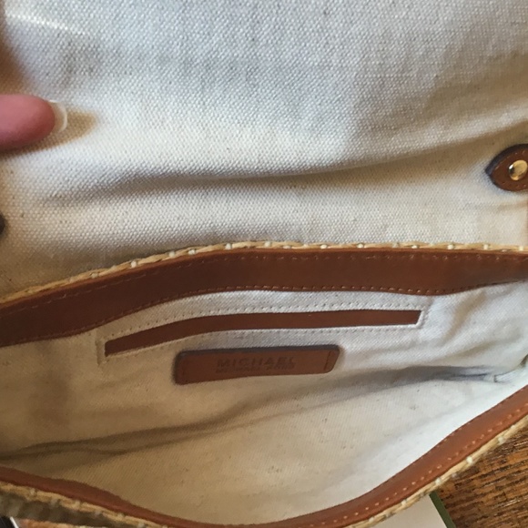 Michael Kors Leather and Straw Weave Clutch - Picture 5 of 6